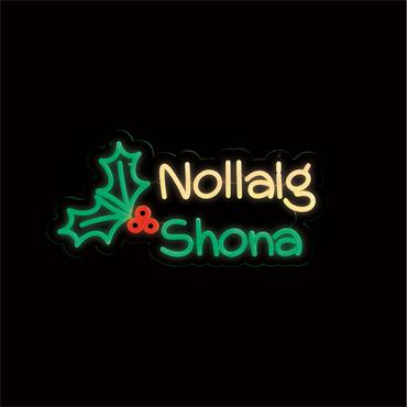 PREMIER DECORATIONS LIT NOLLAIG SHONA NEON HANGING SIGN