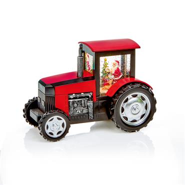 PREMIER DECORATIONS LIT MUSICAL TRACTOR W/SANTA WATER SPINNER