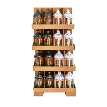 PREMIER DECORATIONS LIT HEXAGONAL LANTERN W/TRIPLE FLICKABRIGHTS