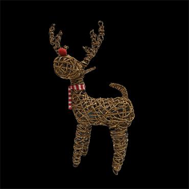 NOMA 70CM BROWN WICKER RUDOLPH WITH 80 LEDS