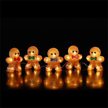 NOMA SET OF 5 ACRYLIC GINGERBREAD MEN