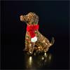 NOMA 44CM BROWN WICKER SITTING DOG WITH 60 LEDS