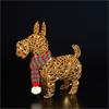 NOMA 44CM BROWN WICKER SCOTTIE DOG WITH 60 LEDS