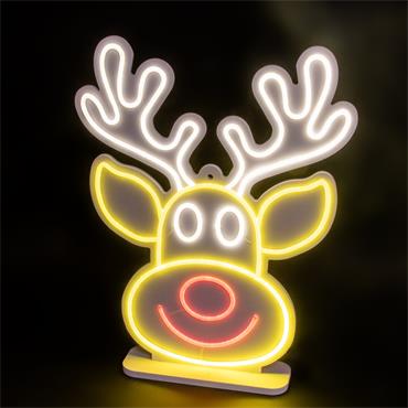 NOMA 60CM NEON SMILING REINDEER HEAD