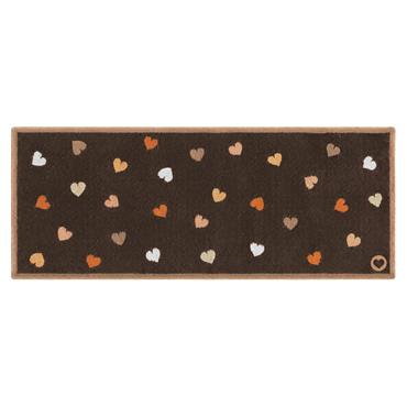 HUG RUG WELCOME HEARTS CHOCOLATE RUNNER 65X150