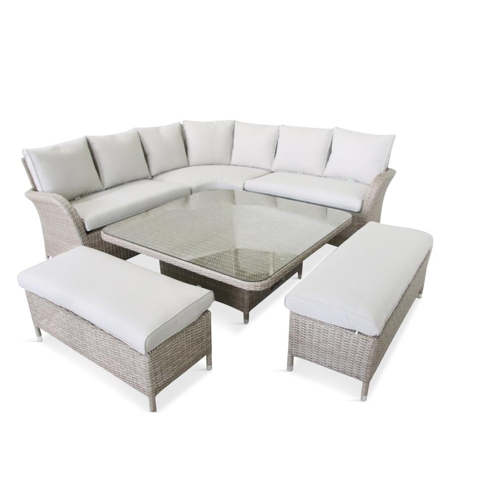 LG OUTDOOR MONACO SAND LARGE SQUARE MODULAR WITH ADJUSTABLE TABLE