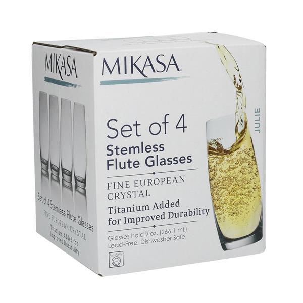 Mikasa Julie Set Of 4 9Oz Stemless Flute Glasses 5233526 Heavins.ie