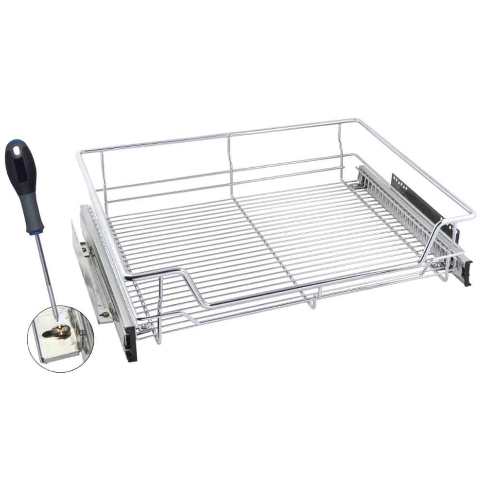 High Line Chrome Pull Out Wire Basket 1000mm Unit 30KG Runners