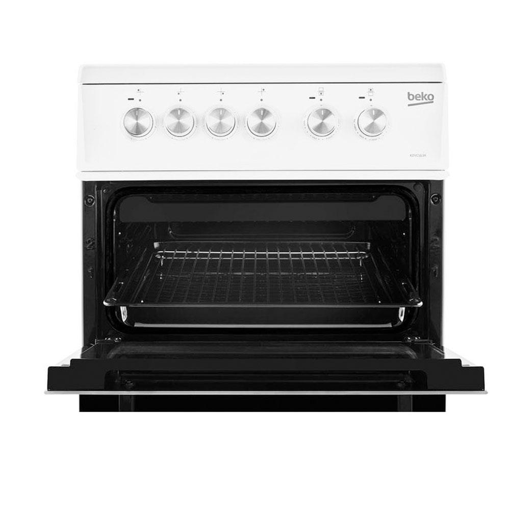 Beko 50cm Double Oven Electric Ceramic Top cooker White KDVC563AW