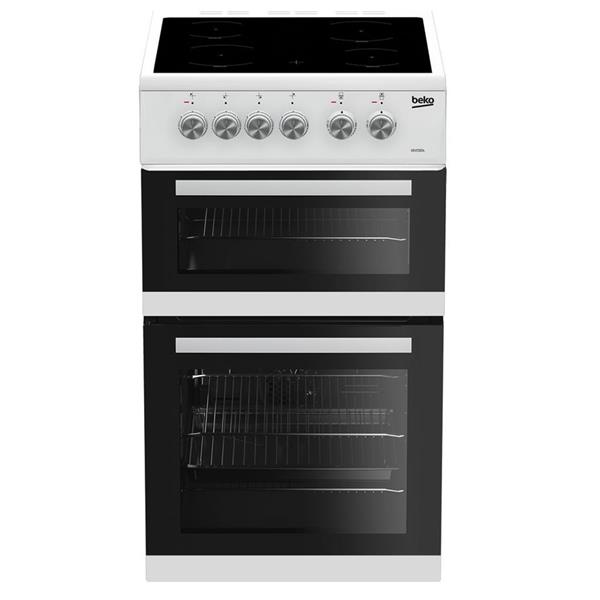 Beko 50cm Double Oven Electric Ceramic Top cooker White KDVC563AW