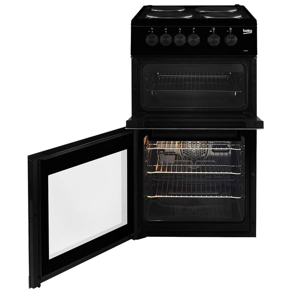 Beko Freestanding 50cm Twin Cavity Electric Cooker Black