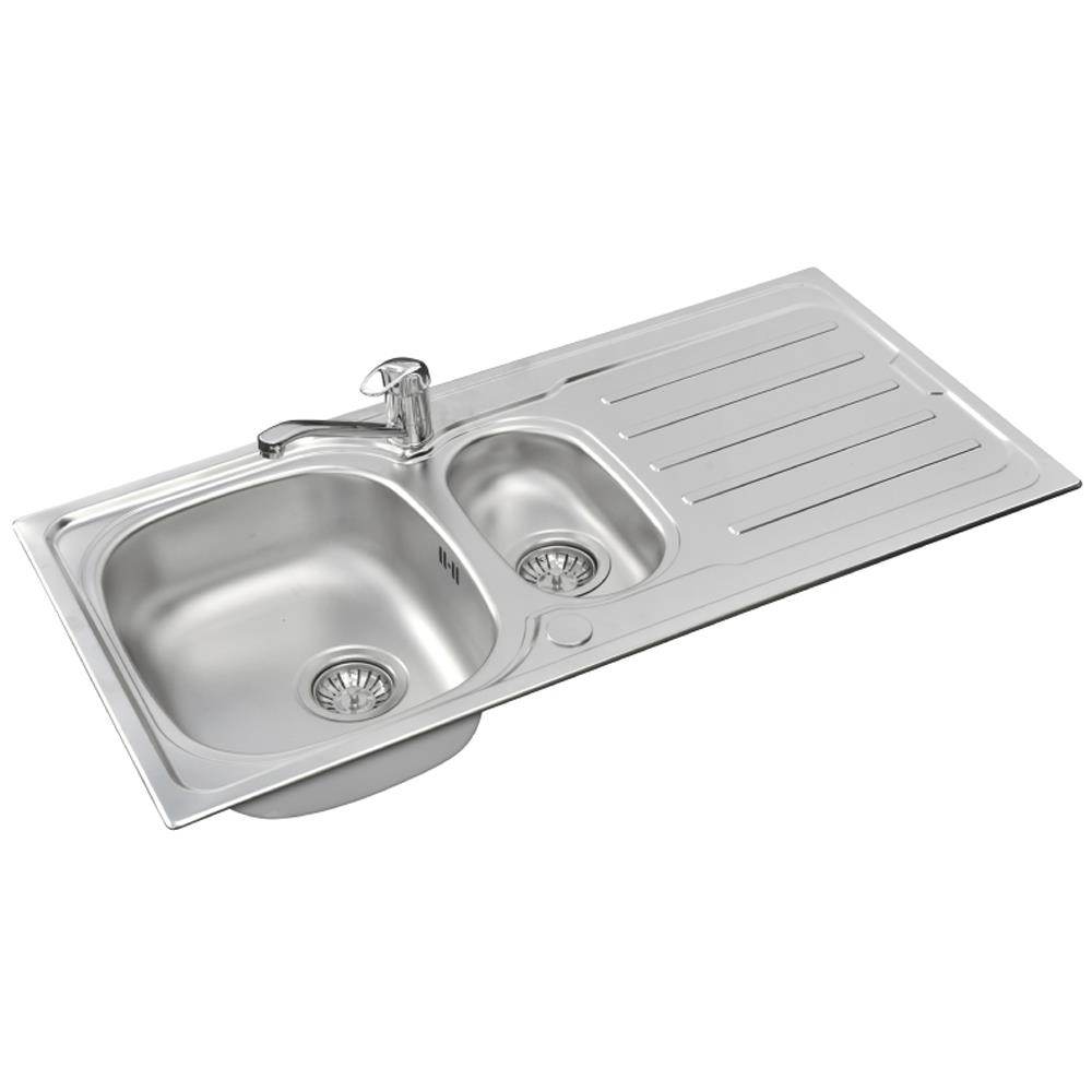 Pyramis Vera Bowl 1/2 Kitchen Sink 1000mm x 500mm Stainless Steel