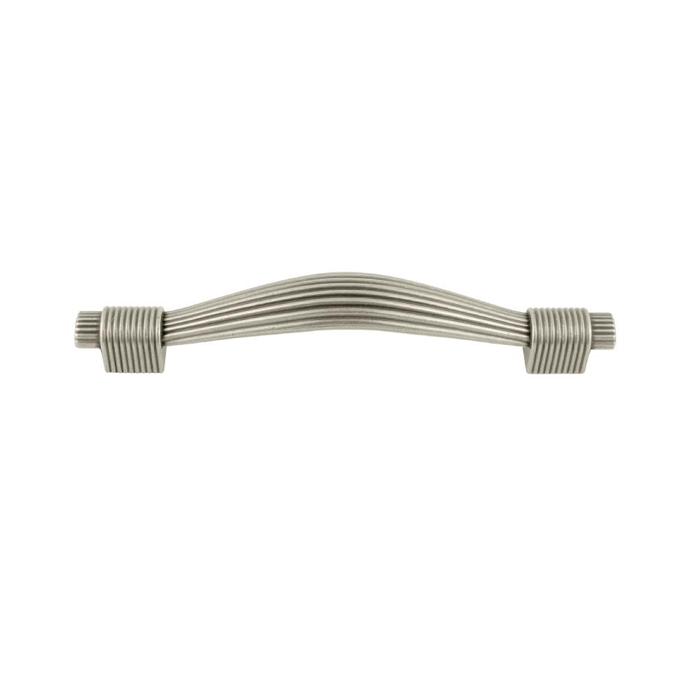Pewter reeded kitchen door handle 128mm 0030075 Heavins.ie