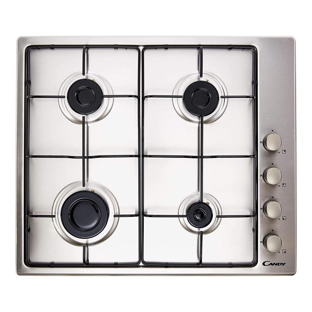 Candy 60cm 4 Ring Gas Hob Stainless Steel CHW6LX Heavins.ie