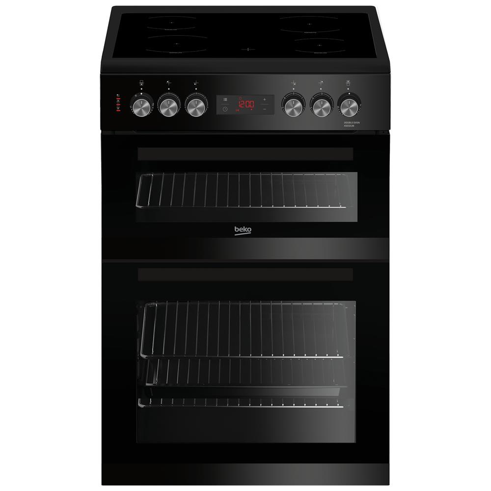 Beko 60cm Double Oven Electric Ceramic Cooker Black KDC653K