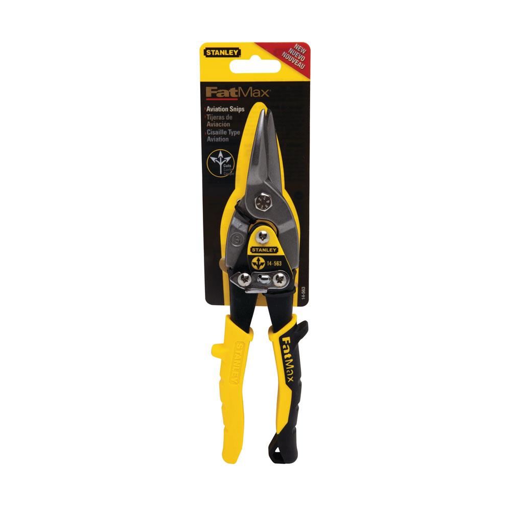 Stanley Yellow Aviation Snips Straight Cut 250mm (10in) STA214563