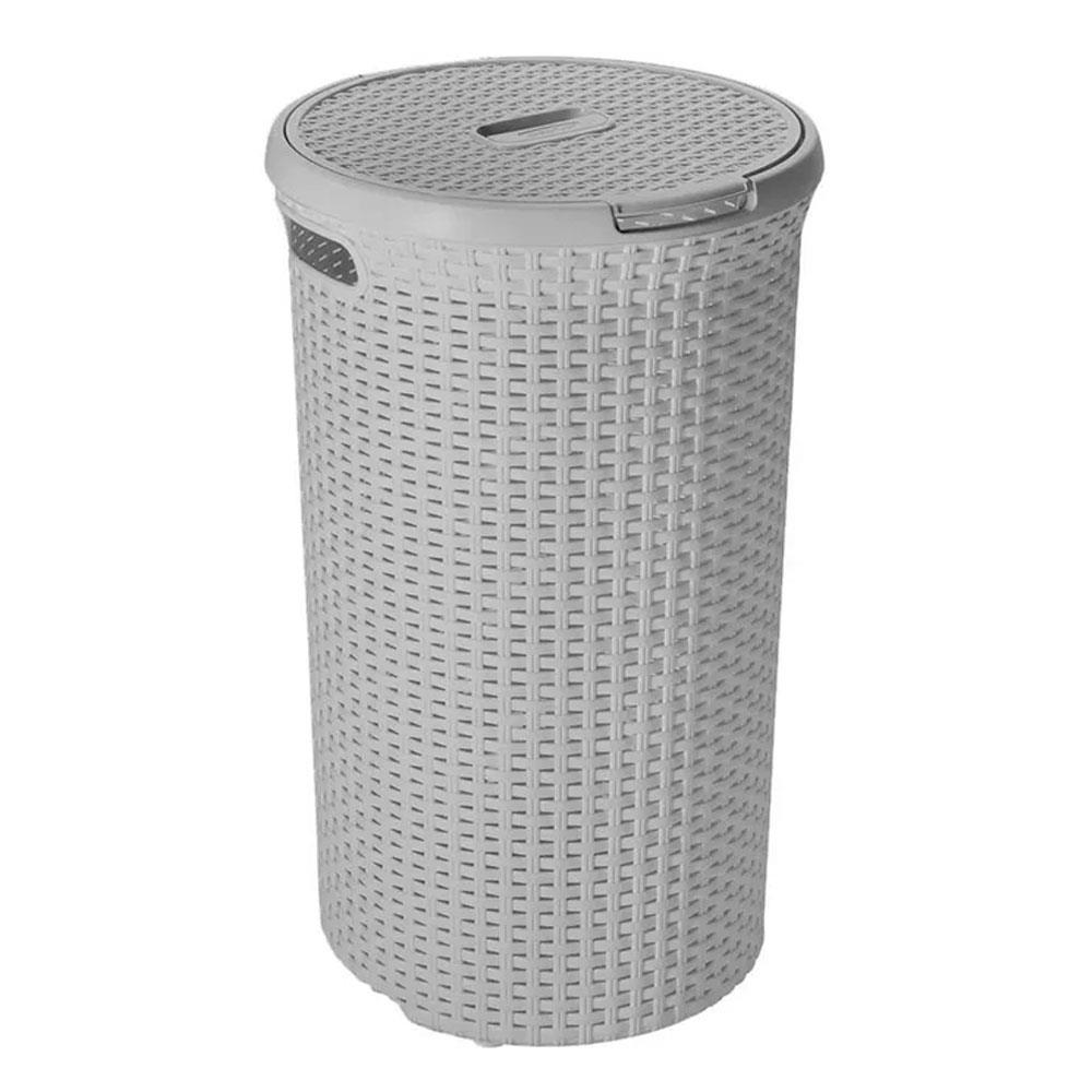 Curver Rattan Round Laundry Hamper Basket CUR246429 Topline Heavins