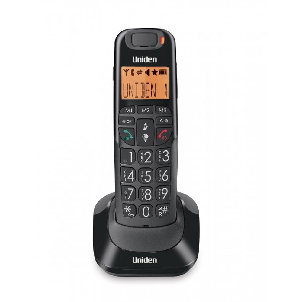 Uniden Big Button Cordless Home Phone Black AT4105