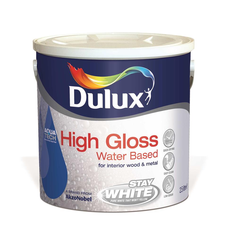 Dulux 2.5 Litre High Gloss Water Based - Brillant White | | Heavins.ie