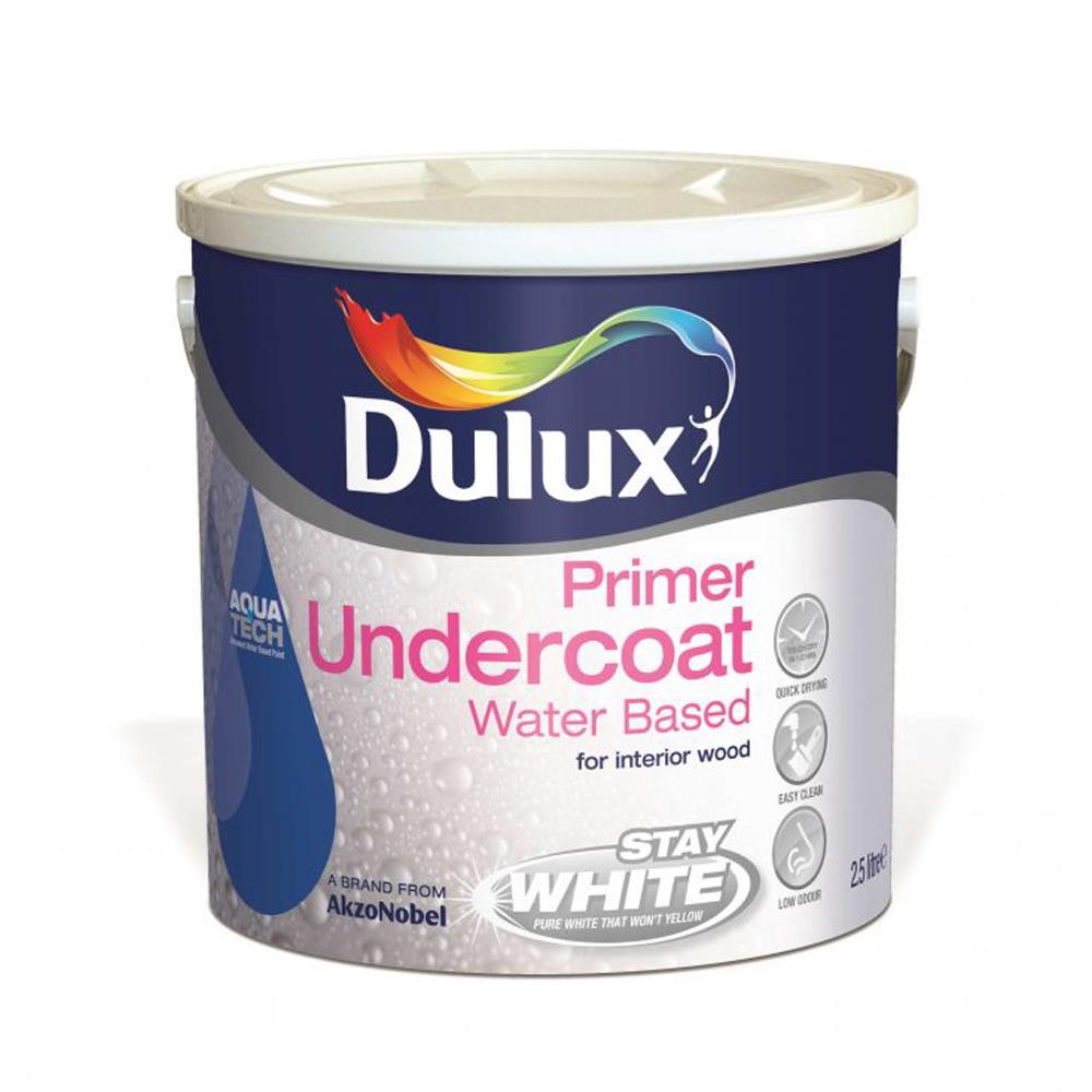 Dulux 2.5 Litre Water Based Undercoat Brillant White 5164545