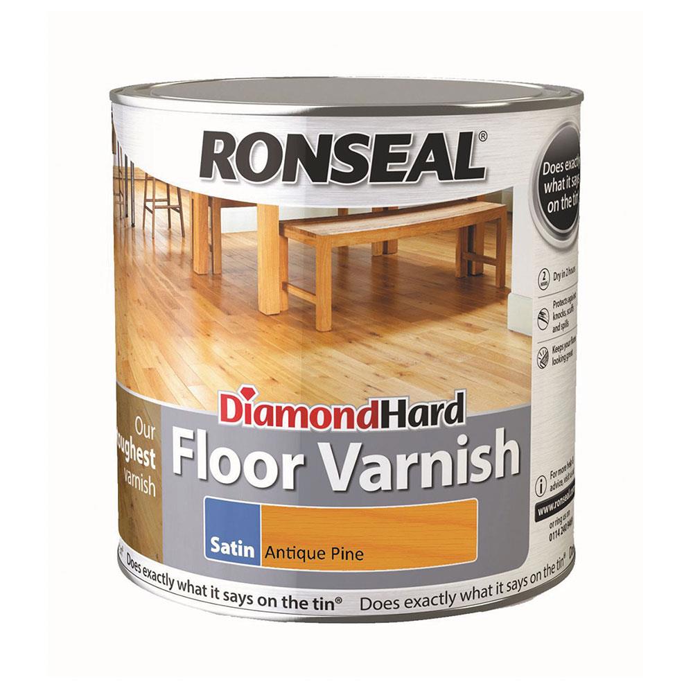 Ronseal 2.5 Litre Diamond Hard Satin Floor Varnish Antique Pine