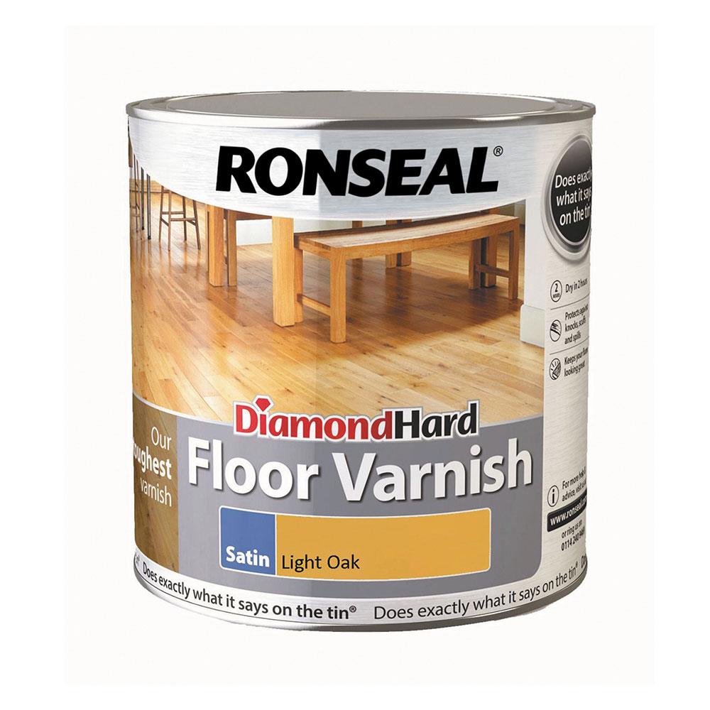 Ronseal 2 5 Litre Diamond Hard Satin Floor Varnish Light Oak 33430 