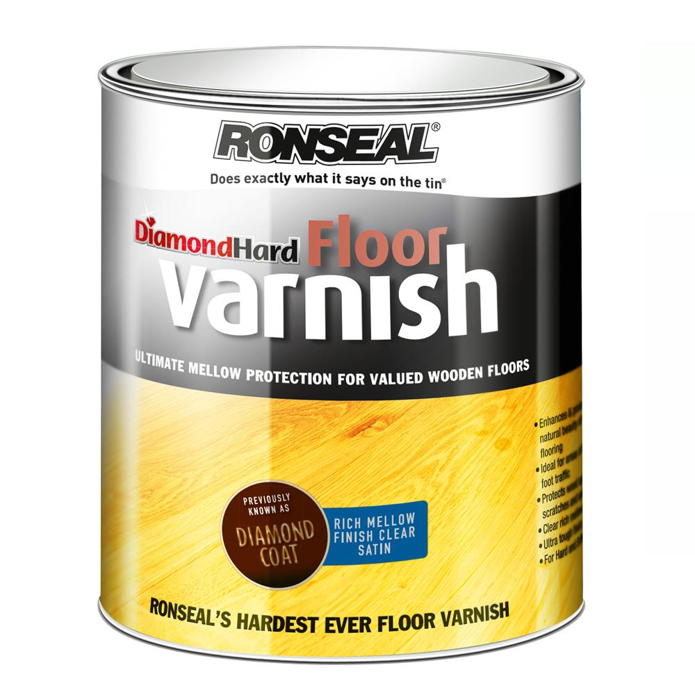 Ronseal 5 Litre Diamond Hard Floor Varnish Rich Mellow Clear Satin