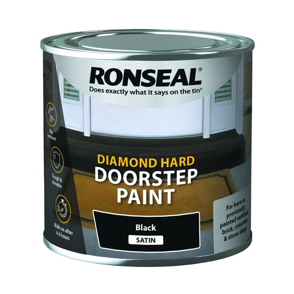 Ronseal Diamond Hard Doorstep Paint 250ml Black 36659 Heavins.ie