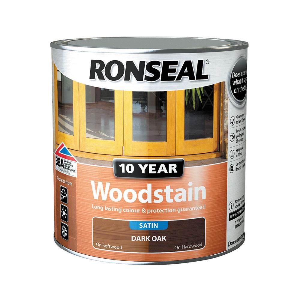 Ronseal 750ml 10 Year Exterior Satin Woodstain Dark Oak 38680 