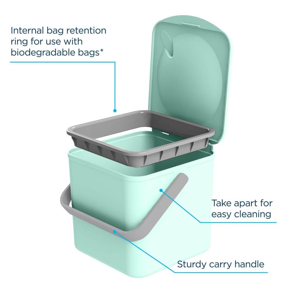 Minky Food Waste Caddy Bin) Green MNK323881 Heavins.ie