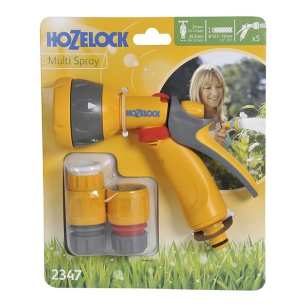 Hozelock Garden Hose Multi Spray Gun Starter Set with Fittings