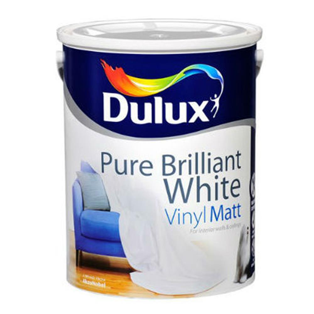 Dulux Vinyl Matt 5 Litre Brilliant White 5084560 Heavins.ie