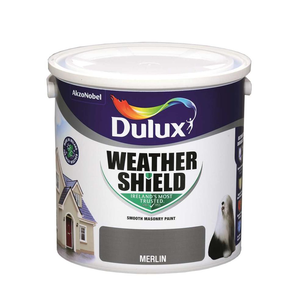 Dulux 2.5 Litre Weathershield Masonry Paint Merlin 5084637 Heavins.ie