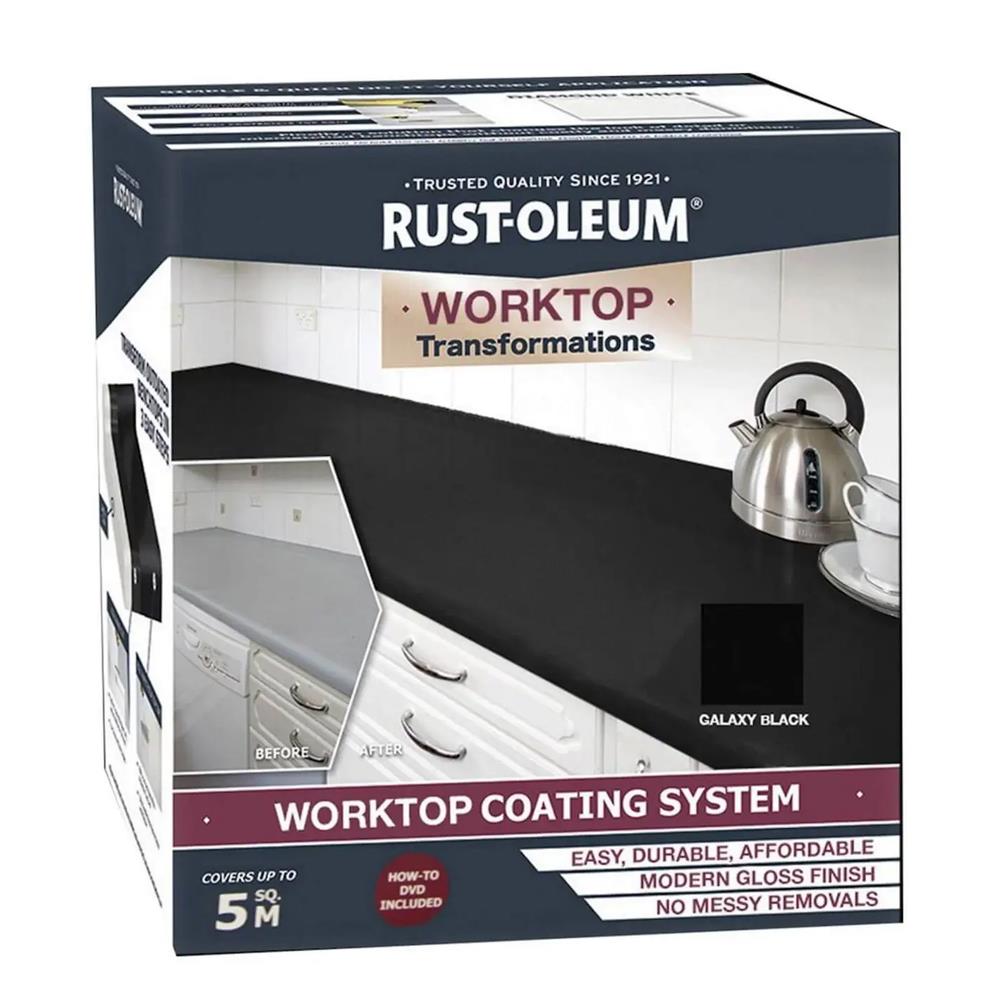 Rustoleum Worktop Transformation Paint Kit 5sqm Galaxy Black