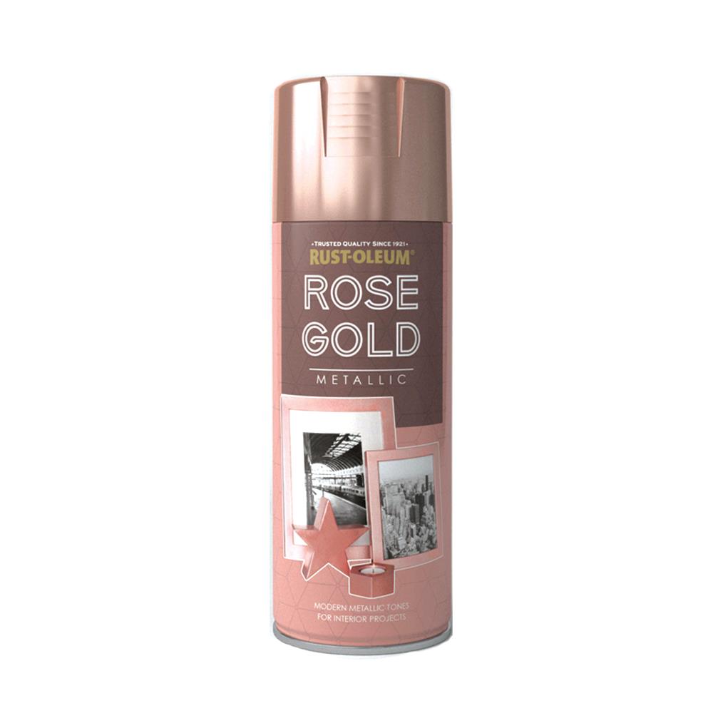 Rustoleum Rose Gold Metallic Spray Paint 400ml Heavins.ie