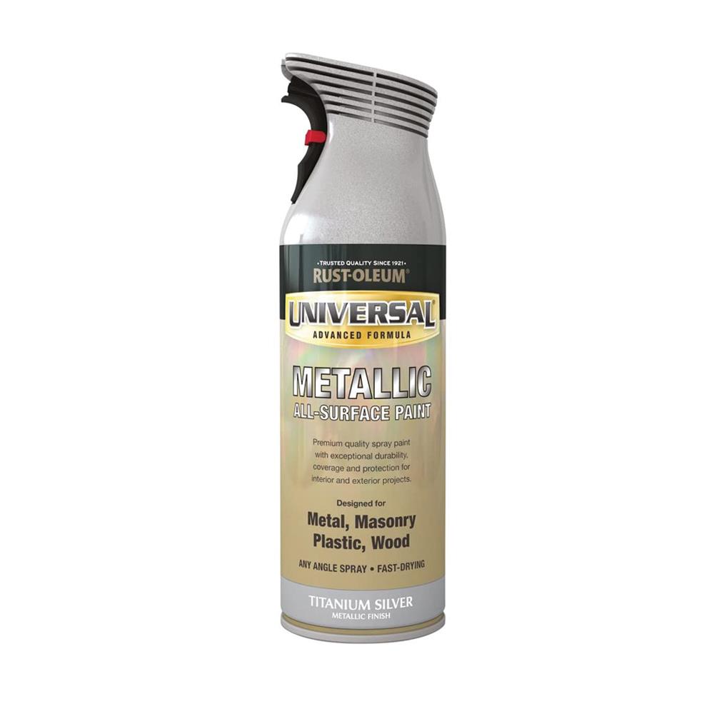 Rustoleum Universal Metal And AllSurface Spray Paint Titanium Silver 400ml PTOU069