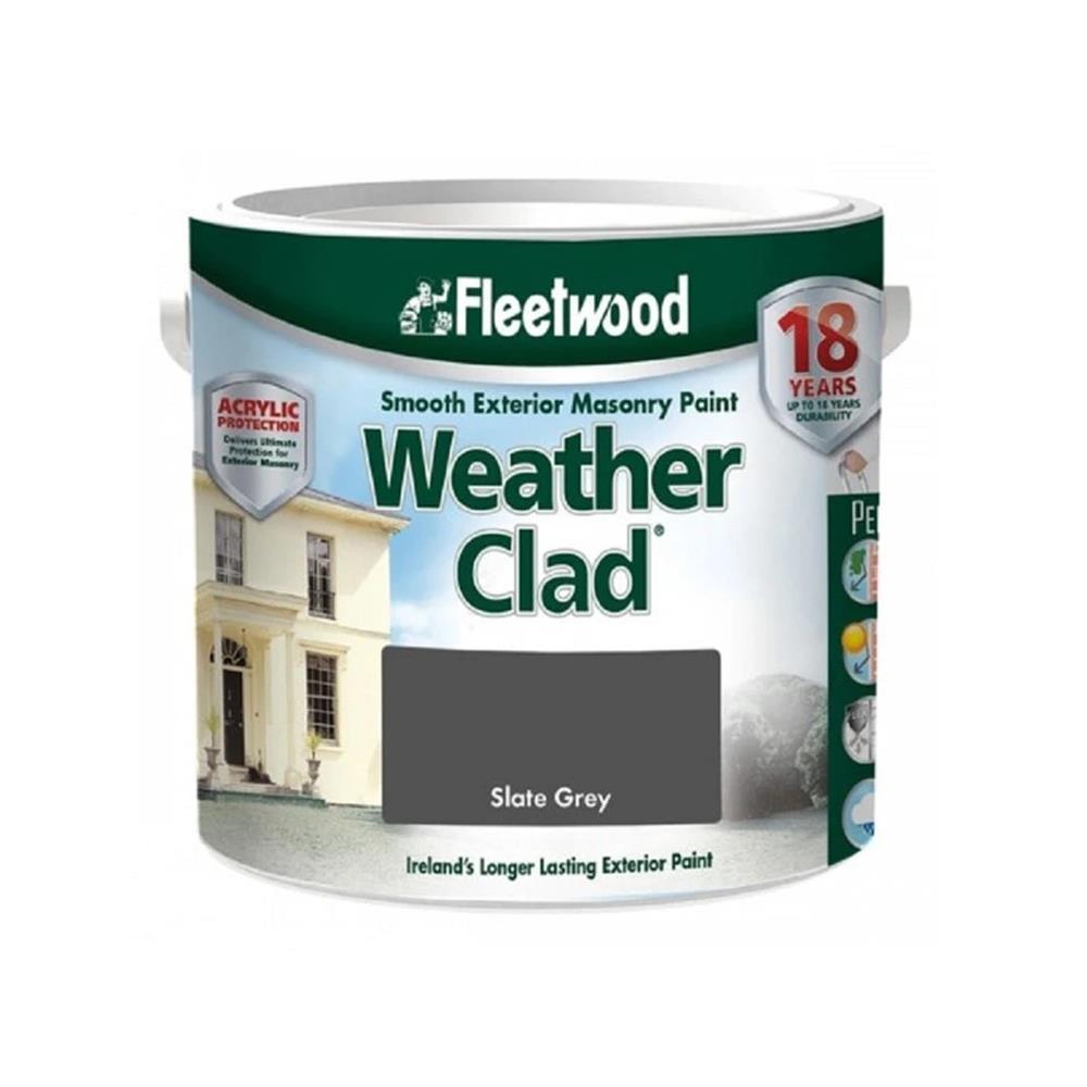 Fleetwood 2.5 Litre Weatherclad Masonry Paint Slate Grey XWC25SG