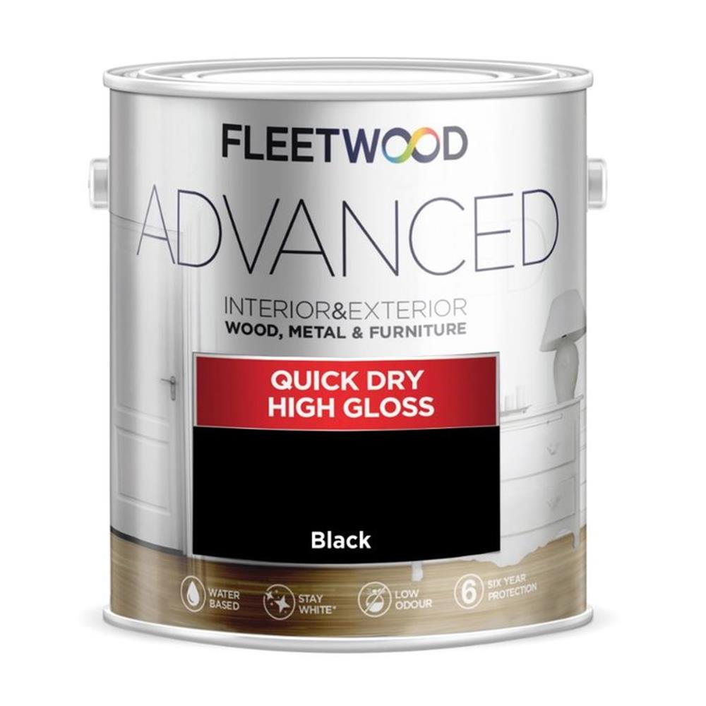 Fleetwood 2.5 Litre Advanced Quick Drying Gloss Black GLA25BL