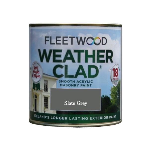 Fleetwood 1 Litre Weatherclad Masonry Paint Slate Grey XWC01SG