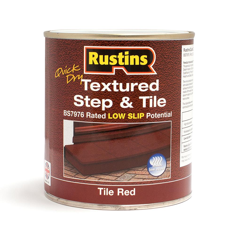 Rustins Quick Dry Textured Step & Tile Paint Tile Red R479995 Heavins.ie