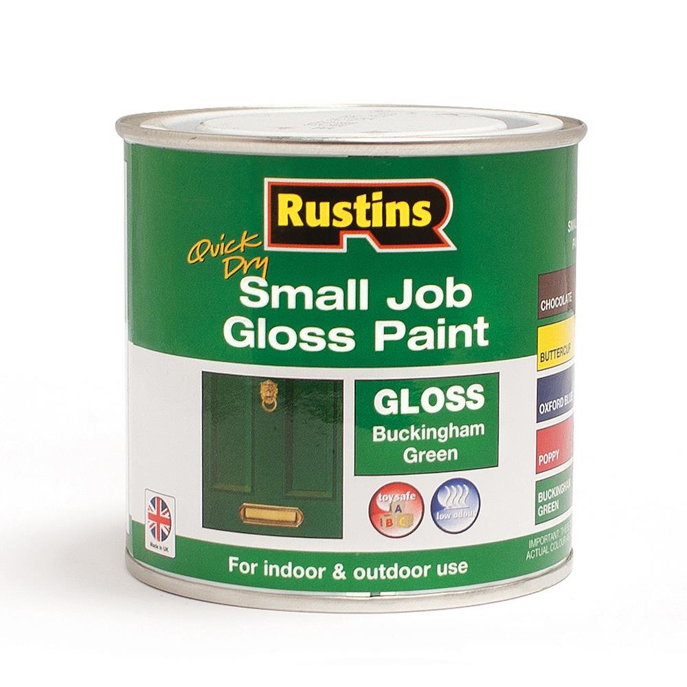 Rustins 250ml Quick Dry Small Job Gloss Paint Buckingham Green