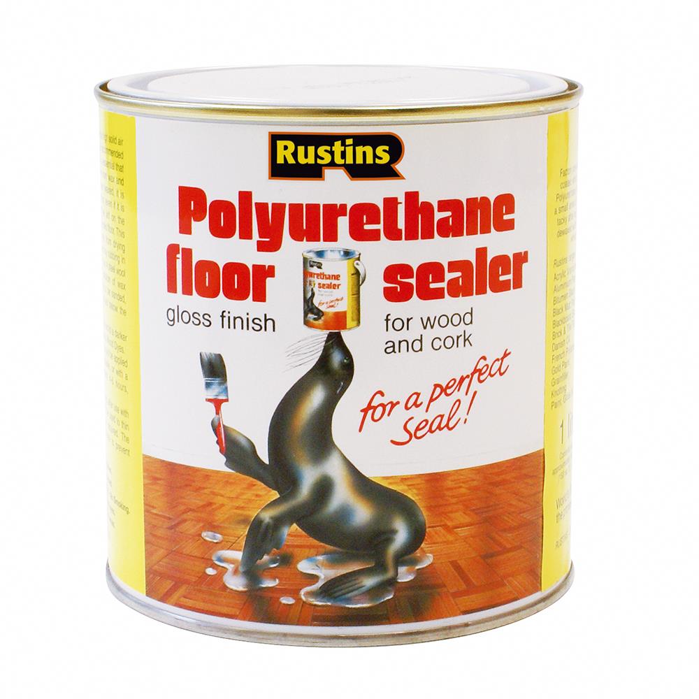 Rustins 1 Litre Polyurethane Gloss Floor Sealer Clear R410001