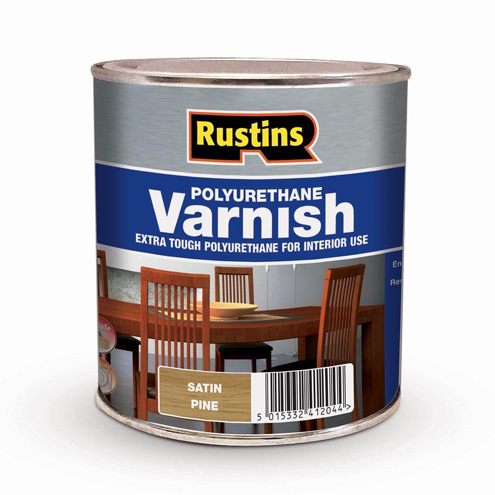 Rustins 500ml Polyurethane Satin Varnish Pine R436010 Heavins.ie