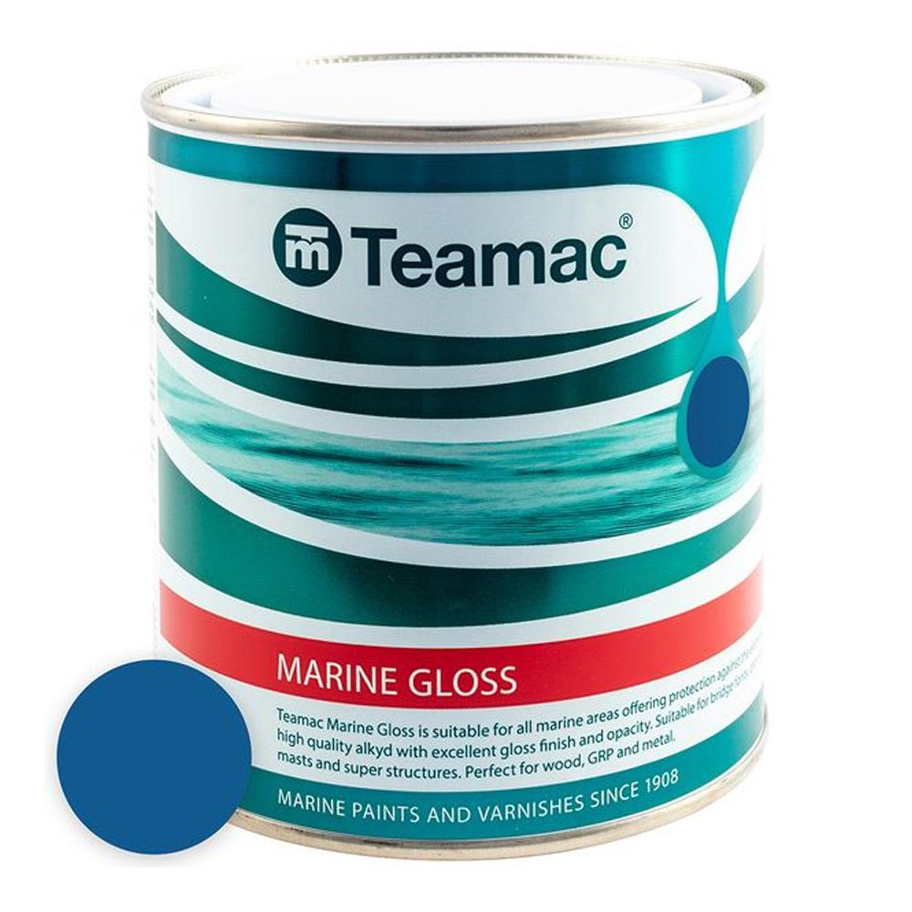 Teamac Marine Gloss Paint 1 Litre Regatta Blue CVTOP1000BLUE