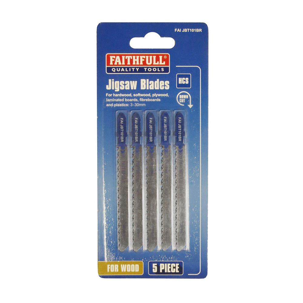 Faithfull Laminate/Wood Jigsaw Blades Pack of 5 T101BR FAIJBT101BR