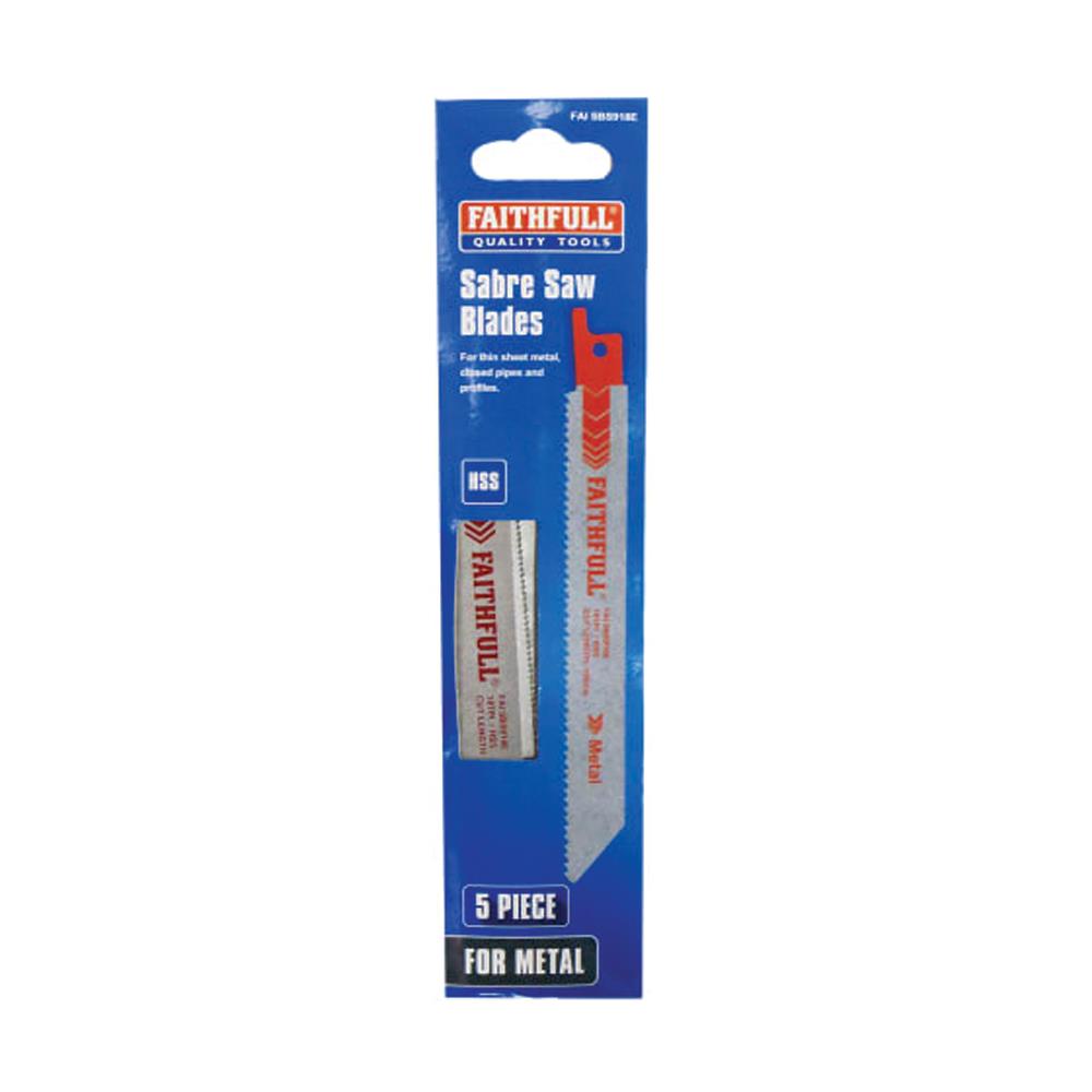 Faithfull S918H Sabre Saw Blade Metal 150mm 10 TPI (Pack of 5