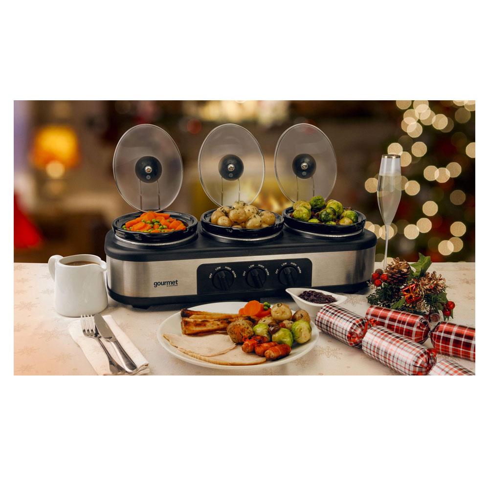 Quest 3 x 2.5 Litre Electric Slow Cooker Buffer Server Food Warmer