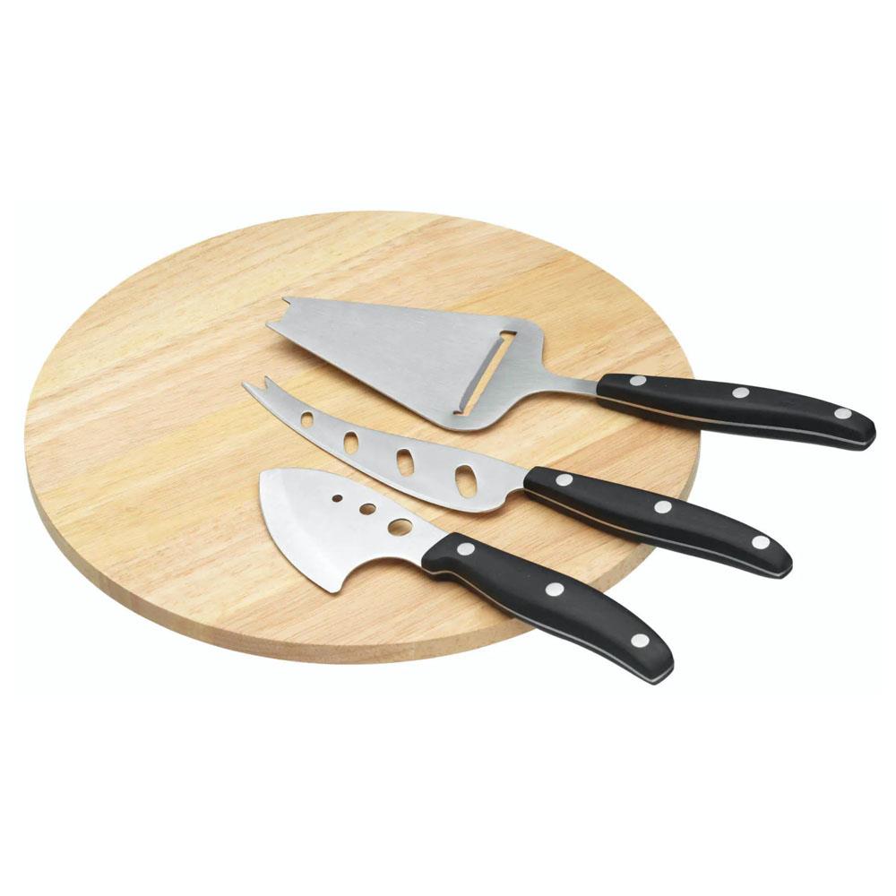 Kitchencraft Cheese Serving Set With Board and 3 Cheese Servers