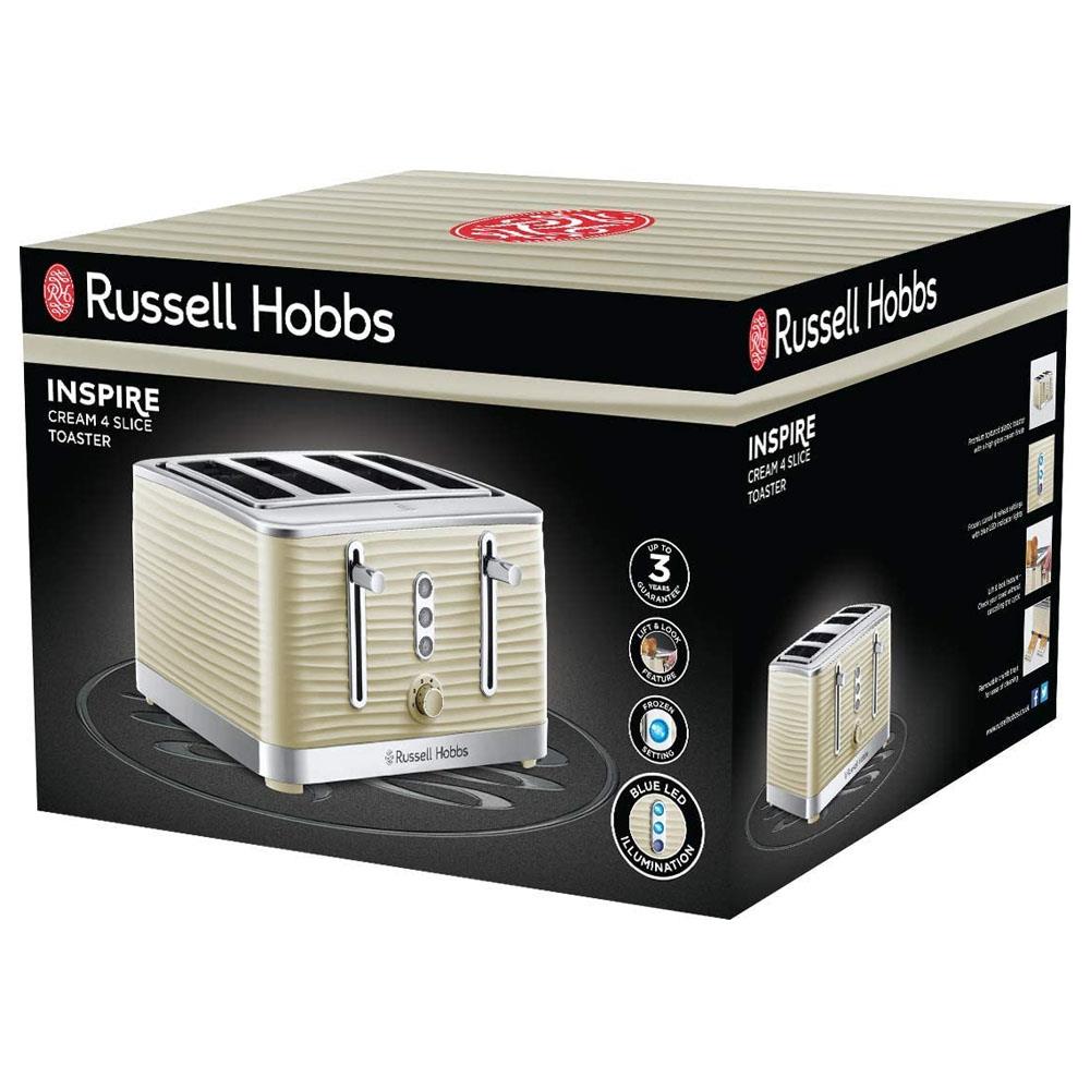 Russell Hobbs Inspire 4 Slice Toaster Cream 24384 Heavins.ie