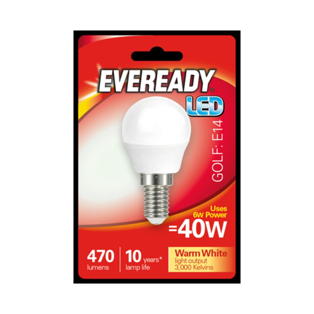 Eveready 6W (40W) E14 Golf Ball LED Bulb 182614 Heavins.ie